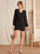Self Tie Swiss Dot Wrap Dress
