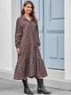 Ruffle Hem Allover Print Shirt Dress Without Belted