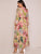 Bishop Sleeve Button Front Floral Print Ruffle Hem Dress