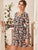 V-neck Floral Print Tiered Layer Dress