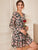 V-neck Floral Print Tiered Layer Dress