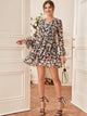 V-neck Floral Print Tiered Layer Dress