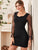 Sweetheart Neck Contrast Mesh Polka Dot Sleeve Dress