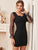 Sweetheart Neck Contrast Mesh Polka Dot Sleeve Dress
