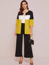 Cut And Sew Coat With Wide Leg Pants