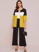 Cut And Sew Coat With Wide Leg Pants