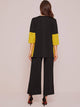 Cut And Sew Coat With Wide Leg Pants