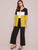 Cut And Sew Coat With Wide Leg Pants