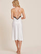 Contrast Lace Lettuce Trim Satin Cami Night Dress