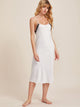 Contrast Lace Lettuce Trim Satin Cami Night Dress