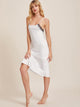 Contrast Lace Lettuce Trim Satin Cami Night Dress