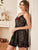 Lace Overlay High Waist Cami Dress