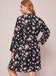 Plus V-neck Floral Print Shirt Dress