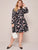 Plus V-neck Floral Print Shirt Dress
