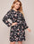 Plus V-neck Floral Print Shirt Dress