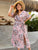 Plus Floral Print Split Thigh Belted A-line Dress