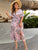 Plus Floral Print Split Thigh Belted A-line Dress