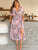 Plus Floral Print Split Thigh Belted A-line Dress