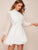 Guipure Lace Trim Swiss Dot Overlay Dress