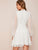 Guipure Lace Trim Swiss Dot Overlay Dress