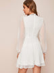 Guipure Lace Trim Swiss Dot Overlay Dress