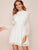 Guipure Lace Trim Swiss Dot Overlay Dress