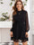 Solid Mock Neck Chiffon Dress