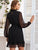 Solid Mock Neck Chiffon Dress