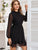 Solid Mock Neck Chiffon Dress