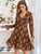 Plants Print Surplice Front Chiffon Dress