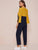 Cut And Sew Double Button Blouse & Pants Set