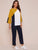 Cut And Sew Double Button Blouse & Pants Set
