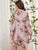 Notched Floral Print Dress
