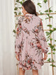 Notched Floral Print Dress