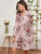 Notched Floral Print Dress
