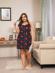 Plus Polka Dot & Floral Print Cami Night Dress