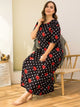 Plus Polka Dot & Floral Print Night Dress