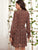 Ditsy Floral Print Knot Front Ruffle Trim Dress