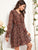 Ditsy Floral Print Knot Front Ruffle Trim Dress