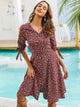 Ditsy Floral Print Knot Cuff Dress