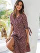 Ditsy Floral Print Knot Cuff Dress