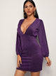 Deep Plunge Glitter Bodycon Dress
