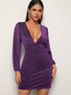 Deep Plunge Glitter Bodycon Dress