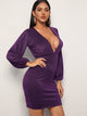 Deep Plunge Glitter Bodycon Dress