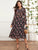 Knot Front Floral Print Ruffle Trim Dress
