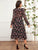 Knot Front Floral Print Ruffle Trim Dress
