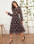 Knot Front Floral Print Ruffle Trim Dress