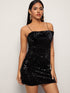 Big Bow Front Sequin Cami Dress