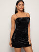 Big Bow Front Sequin Cami Dress