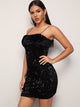 Big Bow Front Sequin Cami Dress